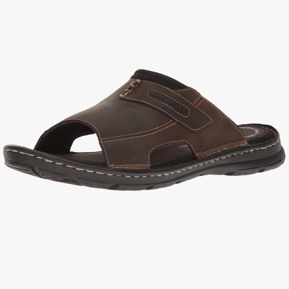 Rockport Men's Dark Brown Slide Sandals